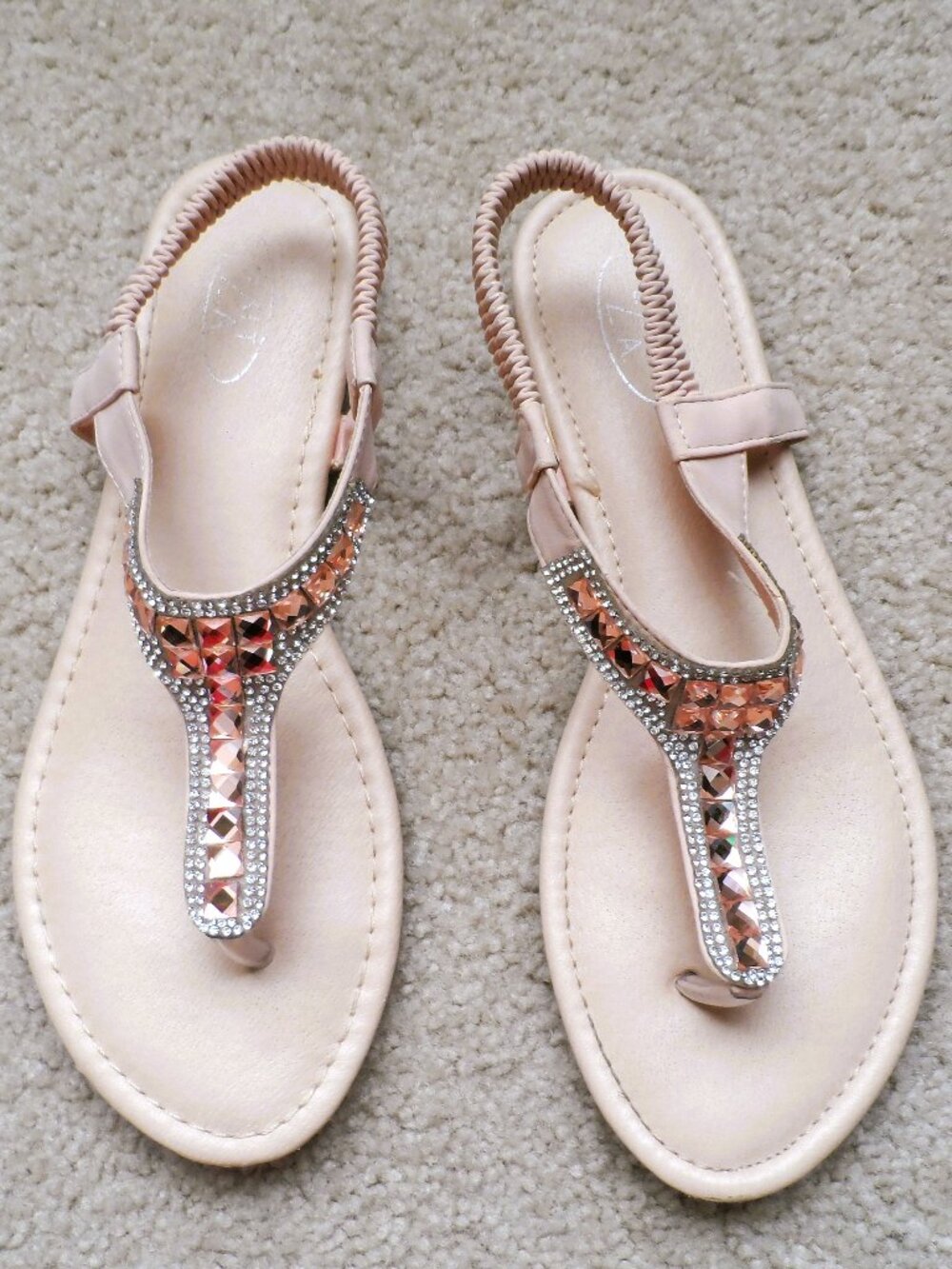 EXIT LA Blinged Sandals Light Brown- Size 8